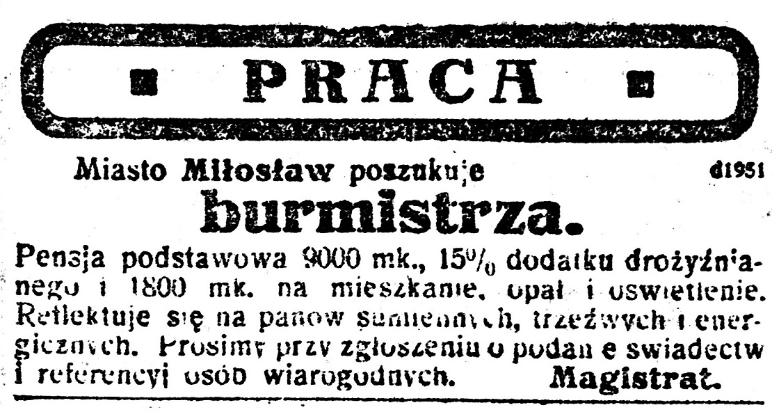 30 lipca 1920 r. Wielkopolska i Pomorze poszukują idealnych burmistrzów